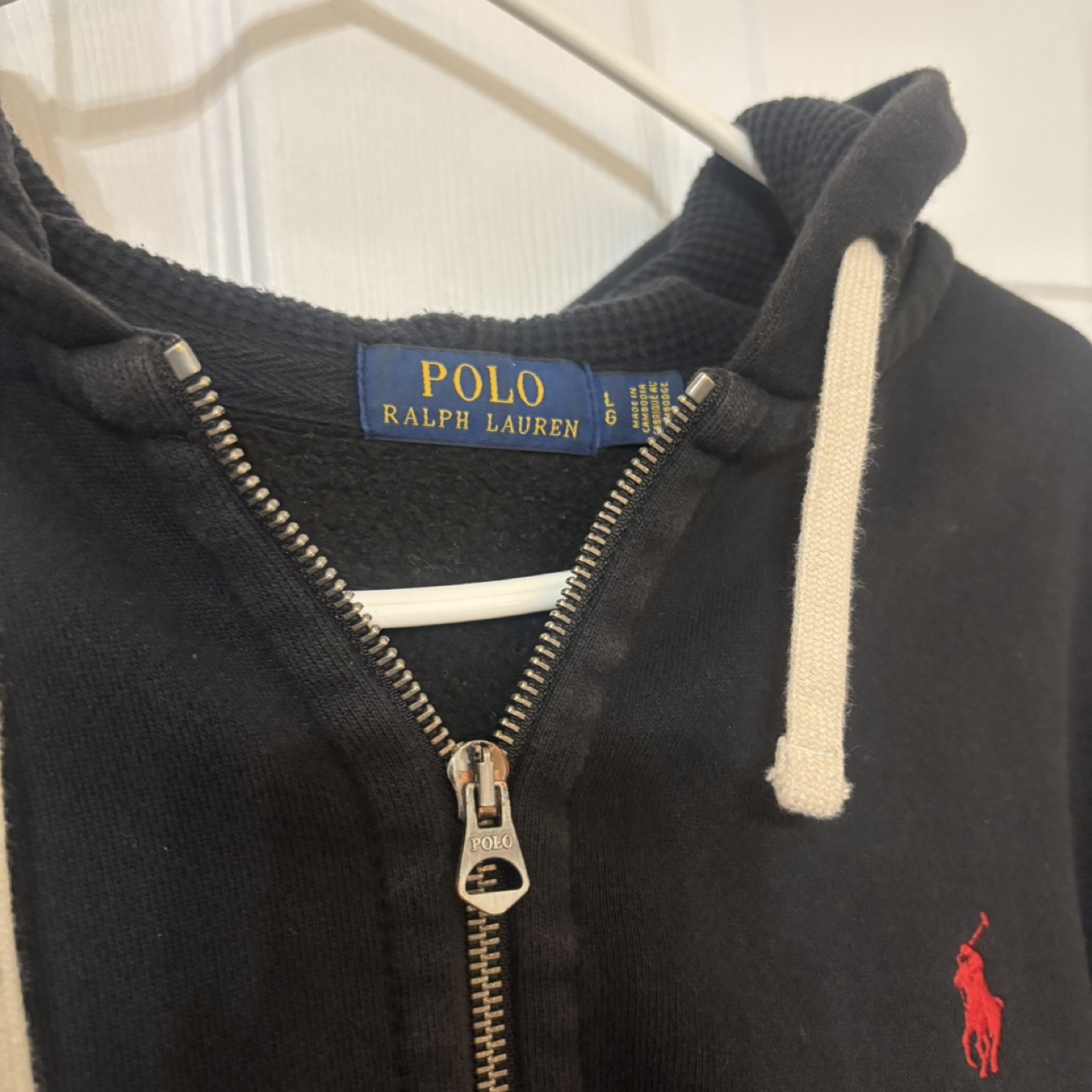 Polo Ralph Lauren Black Zip-Up Hoodie, Size L - photo 2