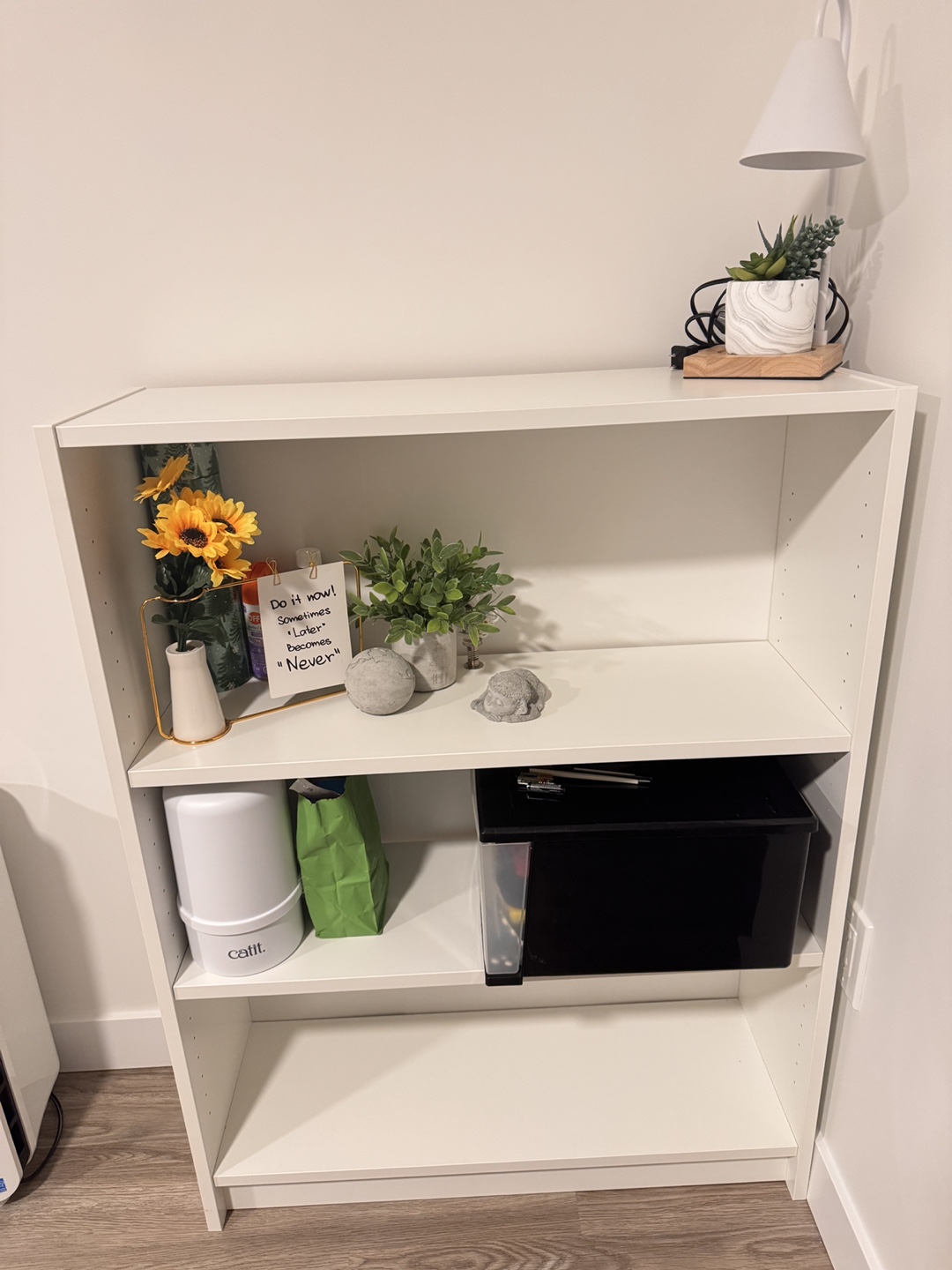 White bookshelf