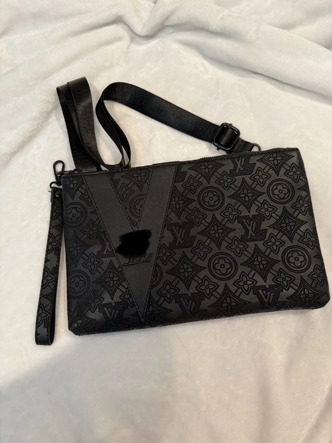 Black Crossbody Bag with Patterned Design thumbnail