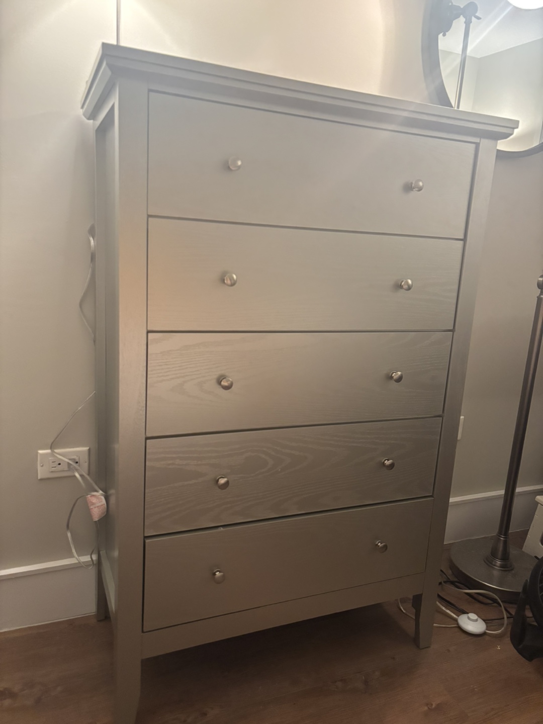 Gray Wooden Chest of Drawers - photo 4