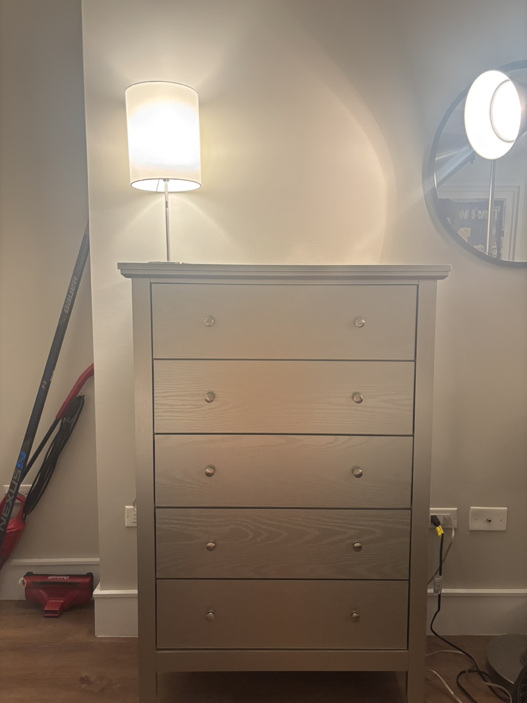Gray Wooden Chest of Drawers