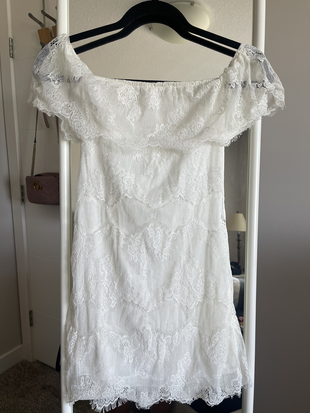 White Lace Off-Shoulder Beach Dress