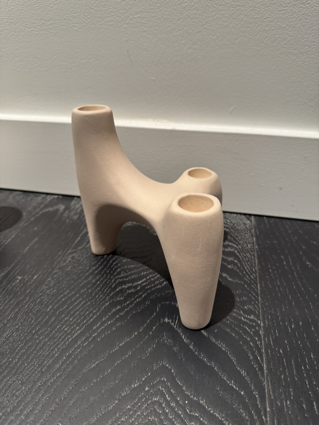 Beige Ceramic Candle Holders Set - photo 3