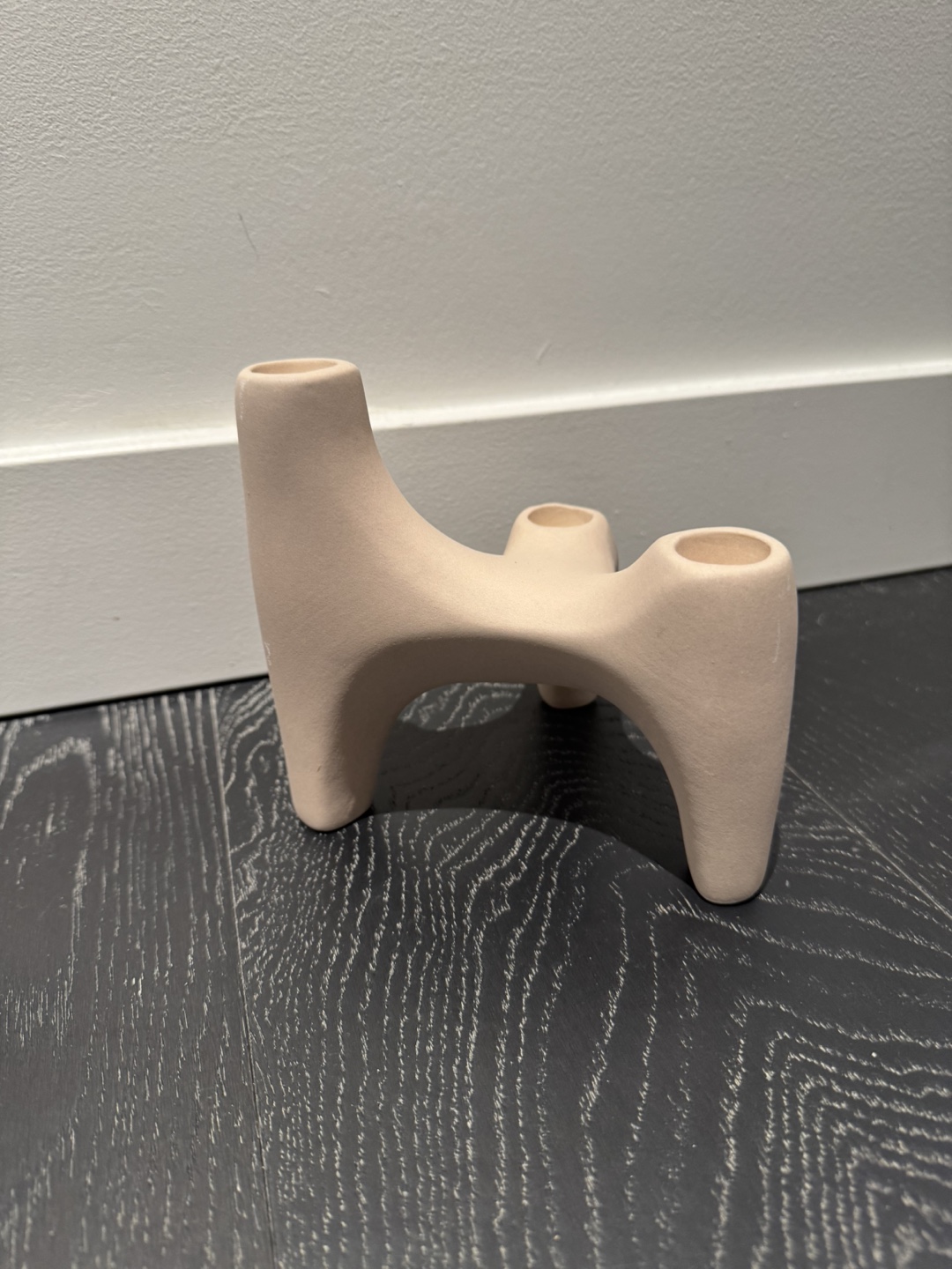Beige Ceramic Candle Holders Set - photo 2