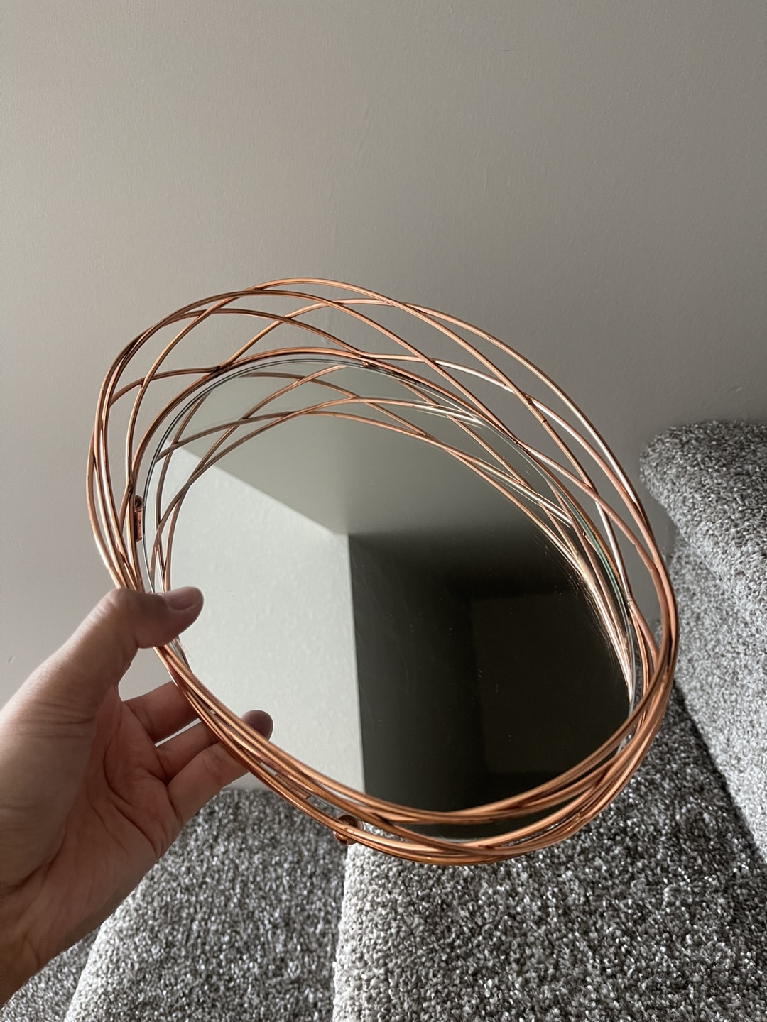 Copper Wire Oval Tray