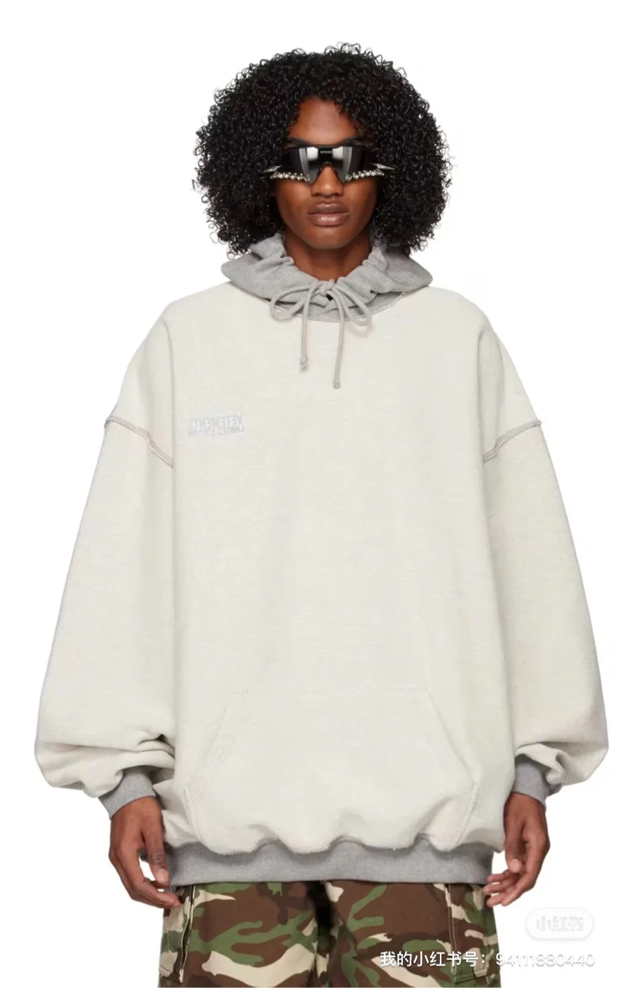 Vetements Gray Inside Out Hoodie thumbnail