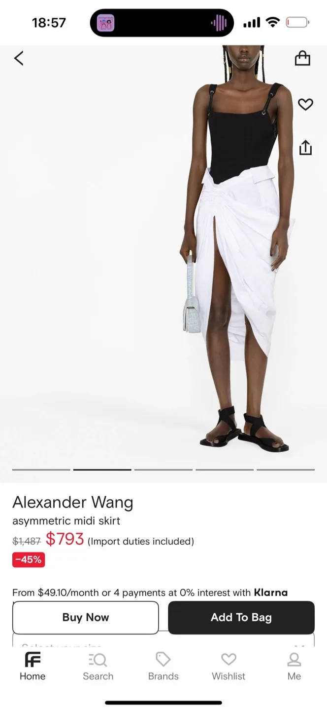 Alexander Wang White Midi Skirt thumbnail