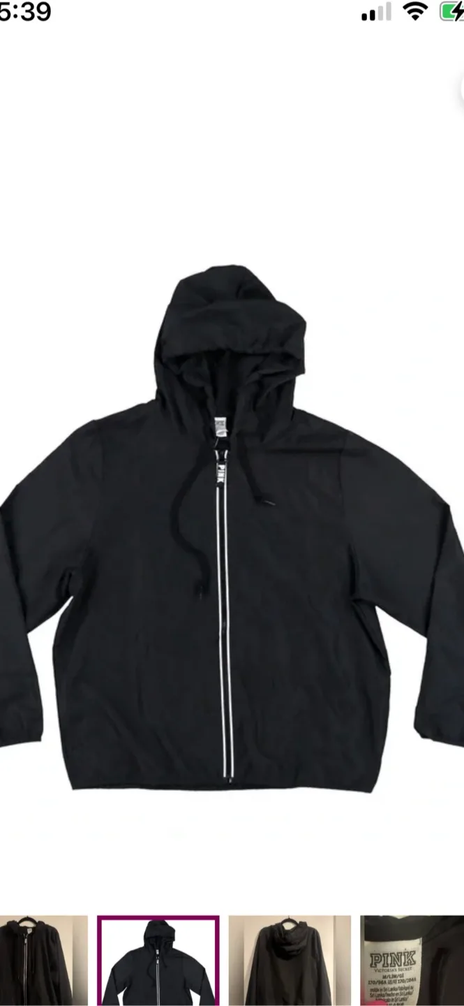 Victoria secret Black Windbreaker Jacket thumbnail