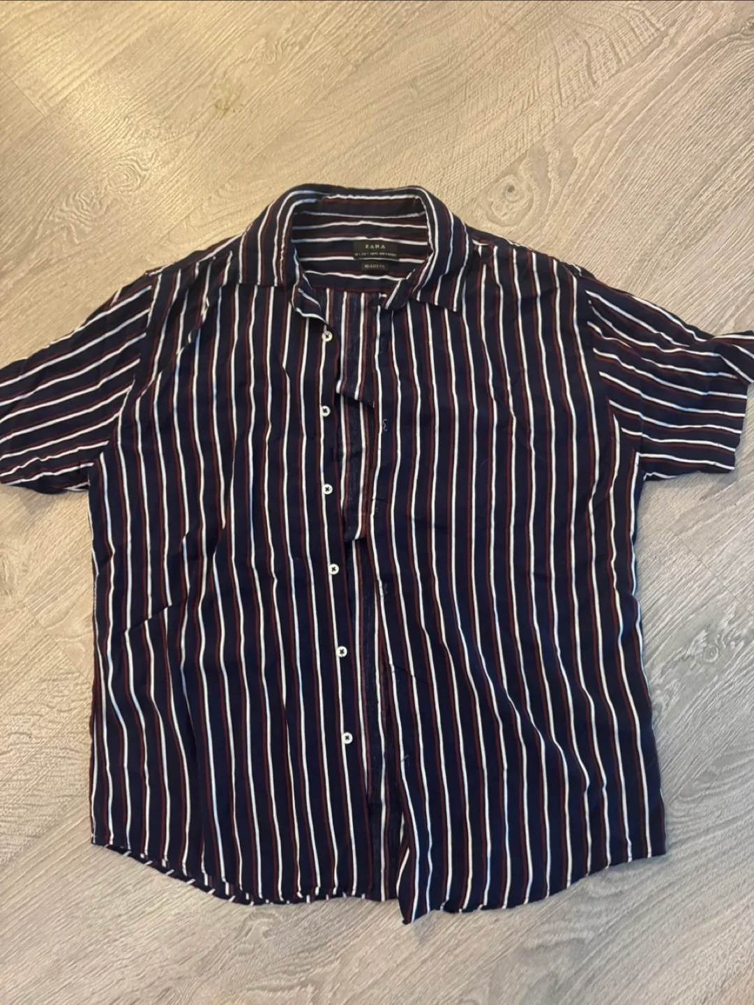 Zara Striped Button-Up Shirt thumbnail