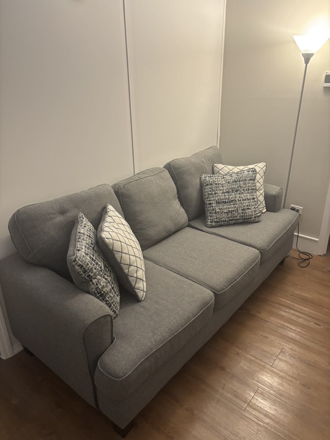 Cozy Gray Sofa with Pillows - photo 3