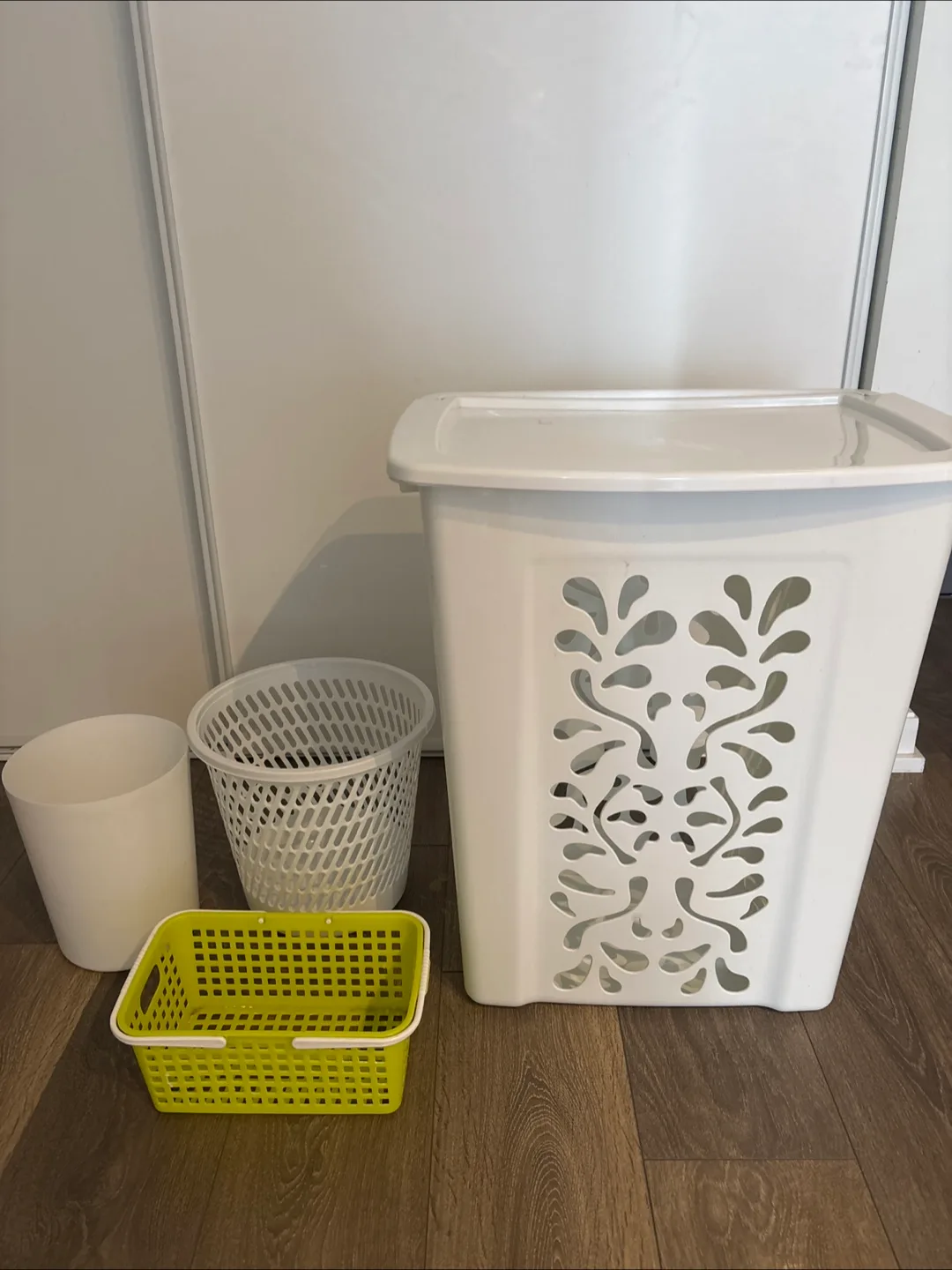 White Laundry Hamper And Basket Set ($10 for all) thumbnail