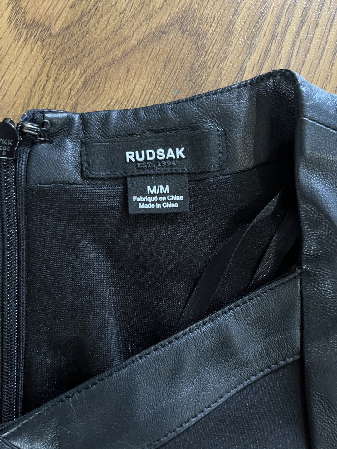 RUDSAK women’s medium little black dress with faux leather trim - photo 4