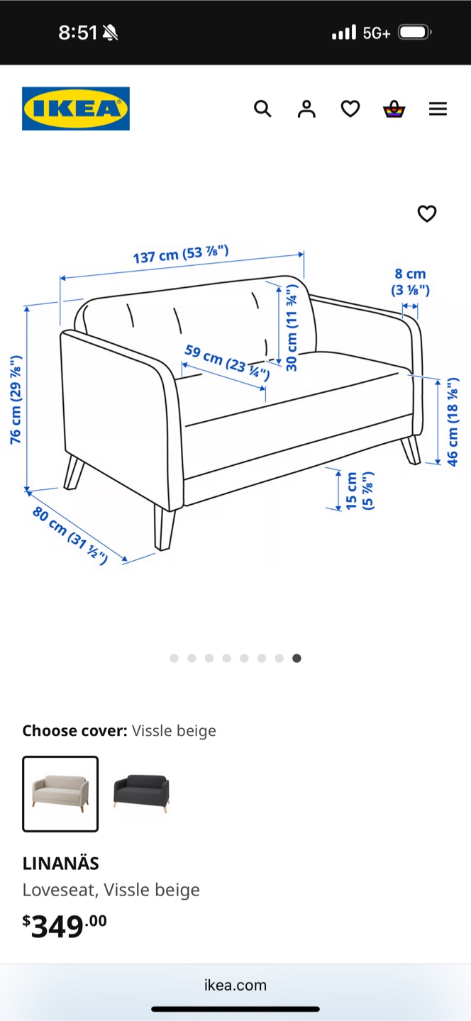 IKEA LINANÄS loveseat sofa - photo 4