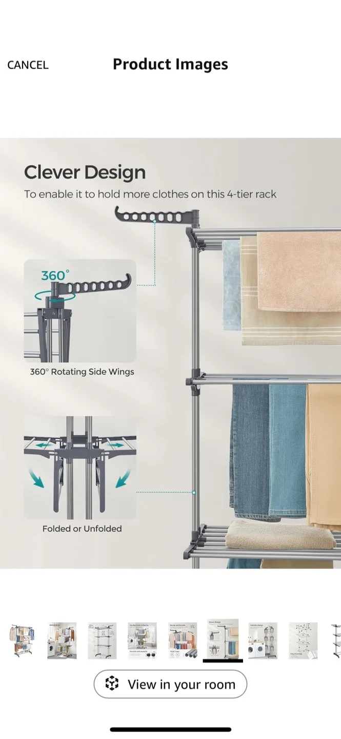 Folding Clothes Drying Rack image indicator(5)