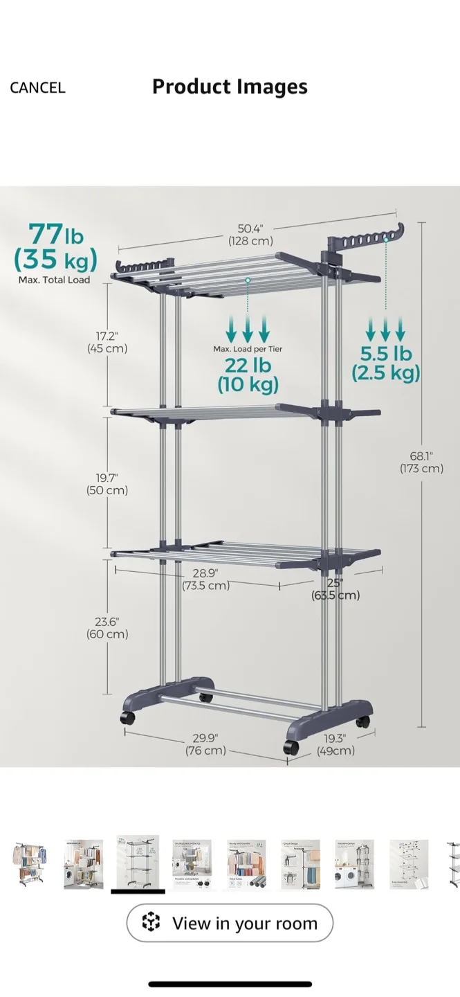 Folding Clothes Drying Rack image indicator(8)