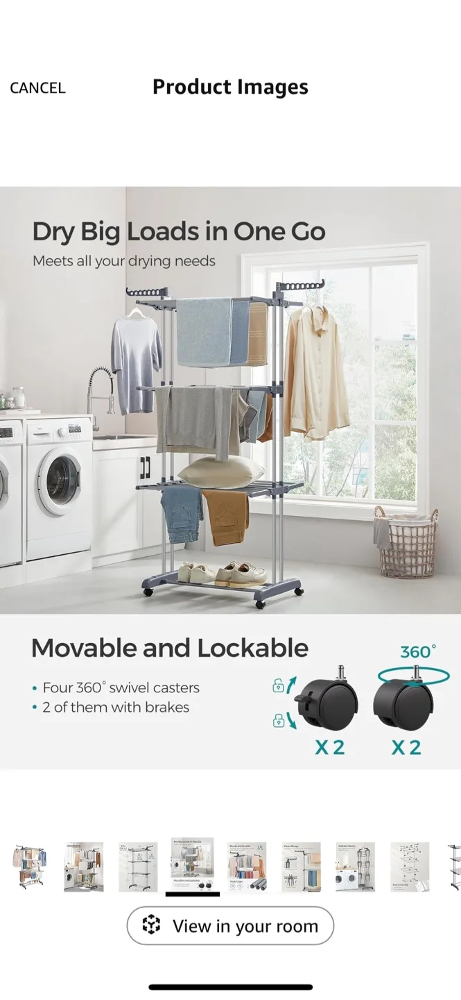 Folding Clothes Drying Rack image indicator(7)