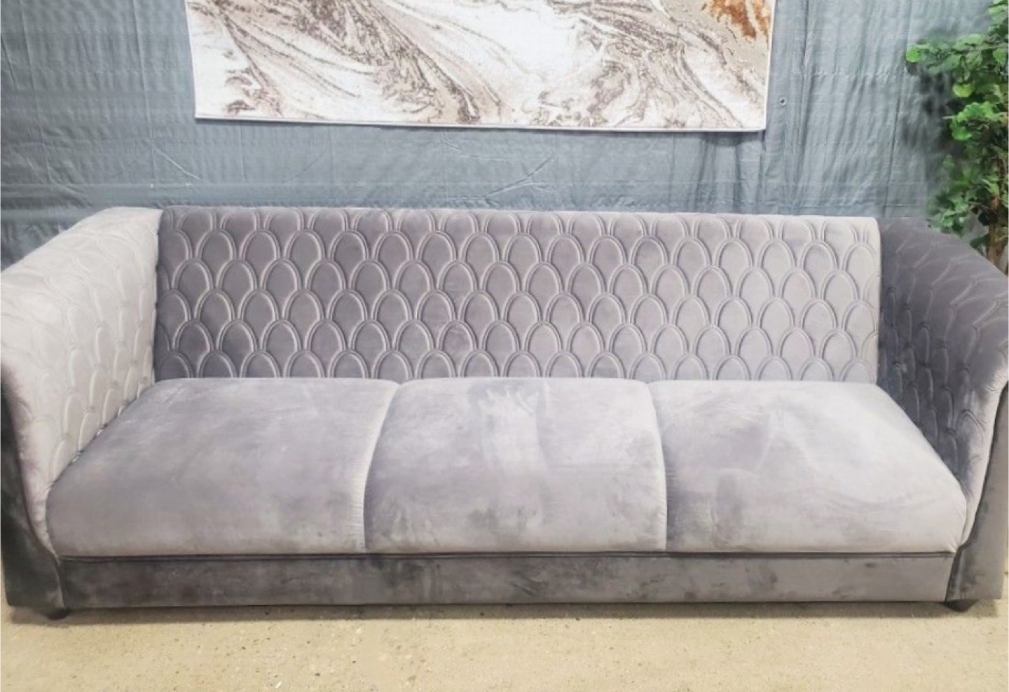 New Modern Grey 3 Seater Sofa - photo 2