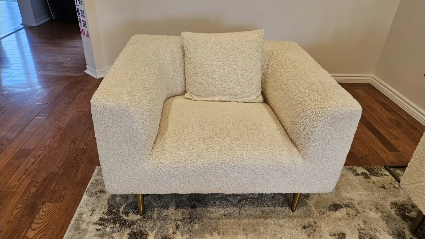 Structube Faux Sterling Armchair with Pillow thumbnail