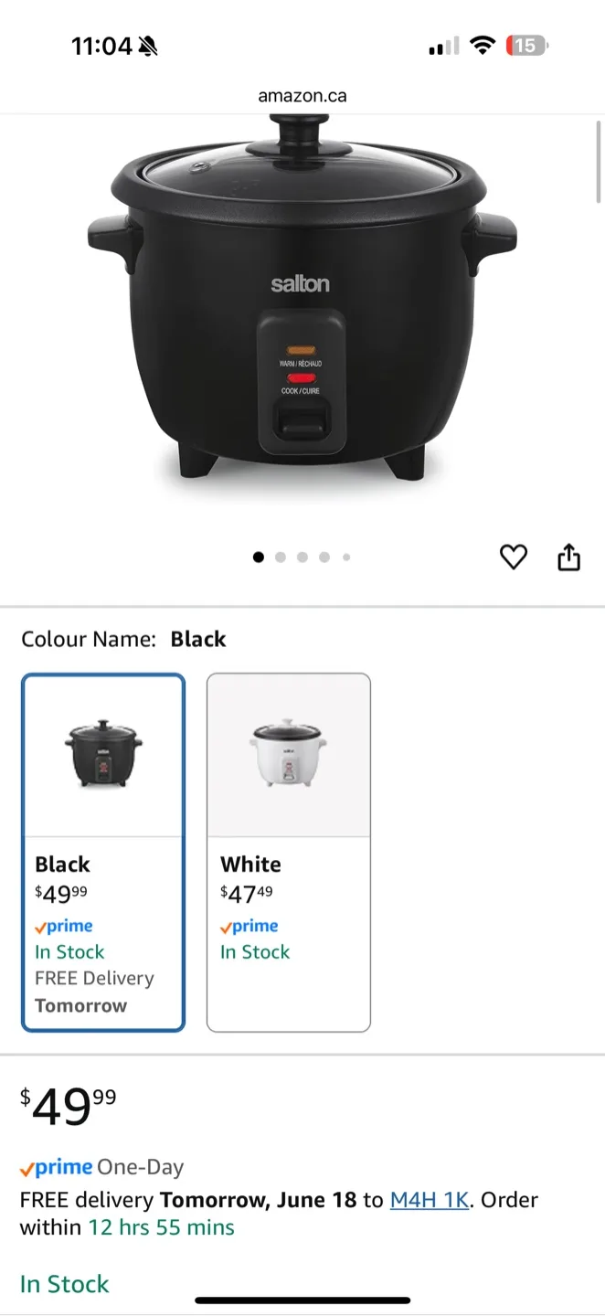 Salton Rice Cooker image indicator(7)