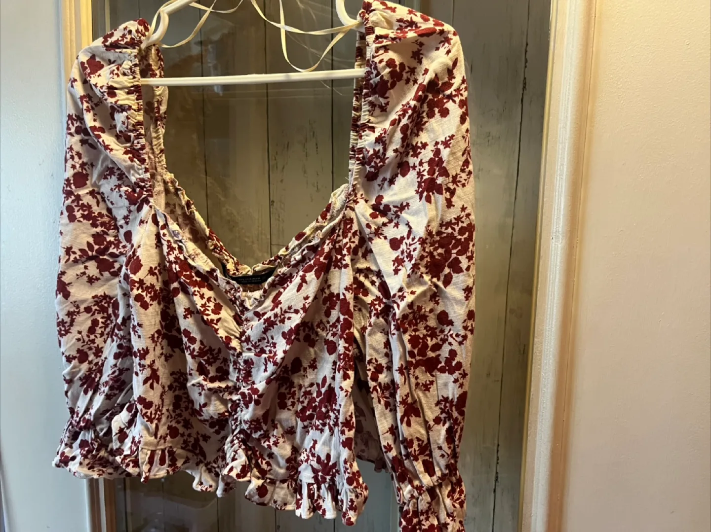 Floral 3/4 sleeve top image indicator(2)