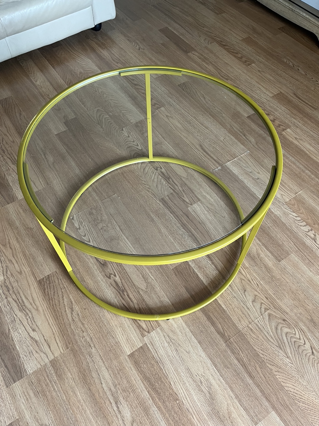 Gold Round Glass Coffee Table