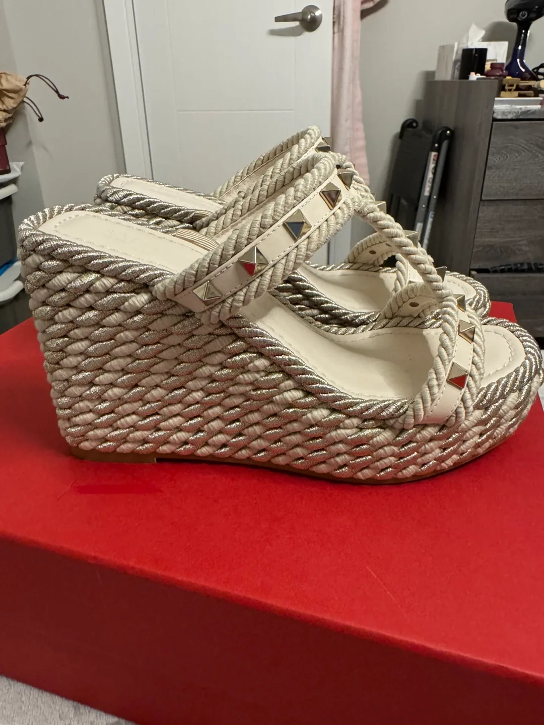 Valentino Rockstud Wedge Sandals thumbnail