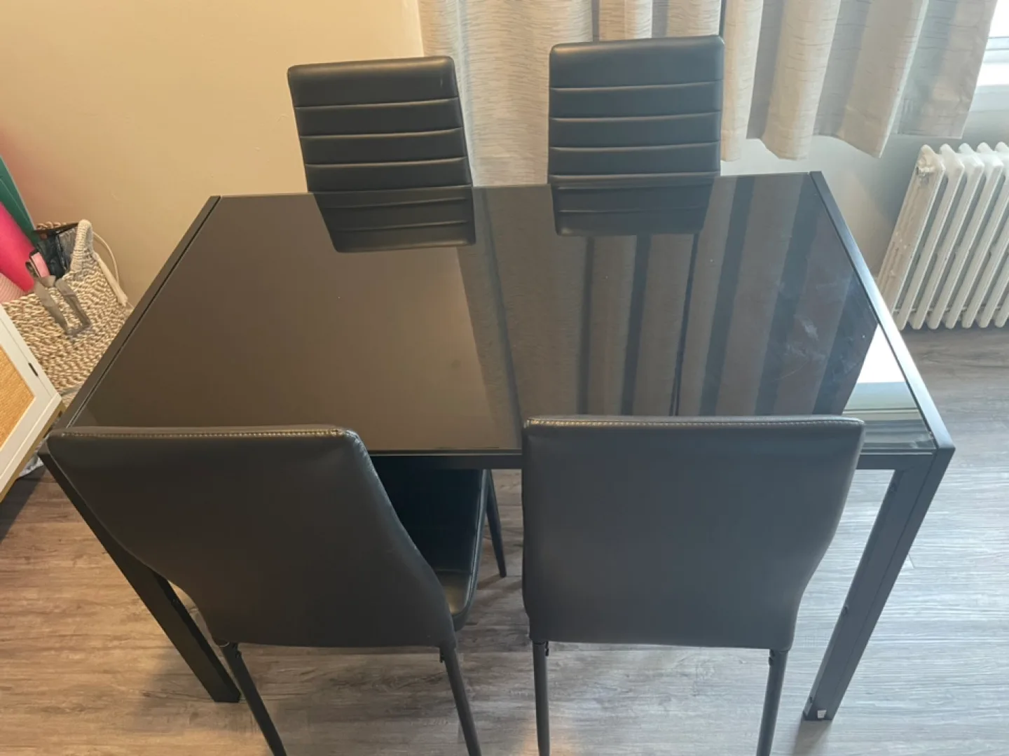 Modern Black Dining Table Set with 4 Chairs image indicator(2)