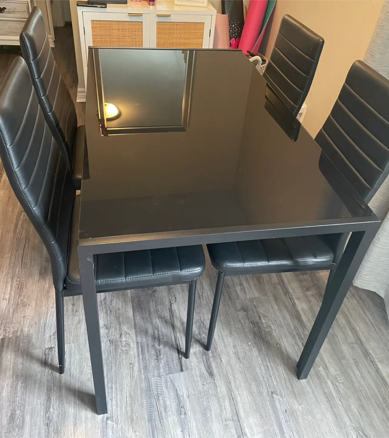 Modern Black Dining Table Set with 4 Chairs image indicator(3)