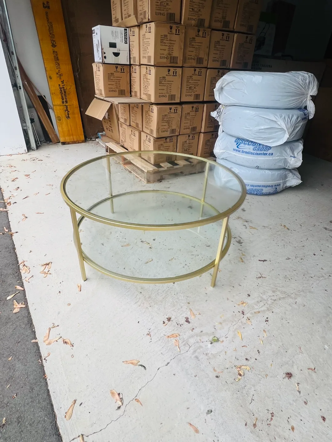 Gold and Glass Coffee Table image indicator(2)