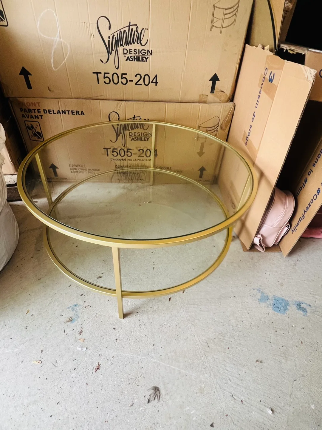 Gold and Glass Coffee Table image indicator(3)