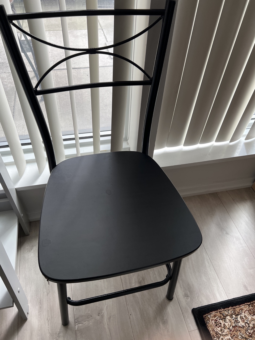 2 black chairs