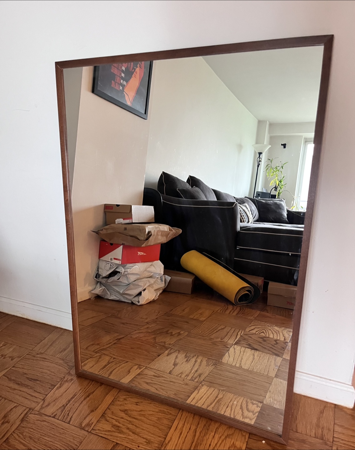 Large Wooden Frame Mirror