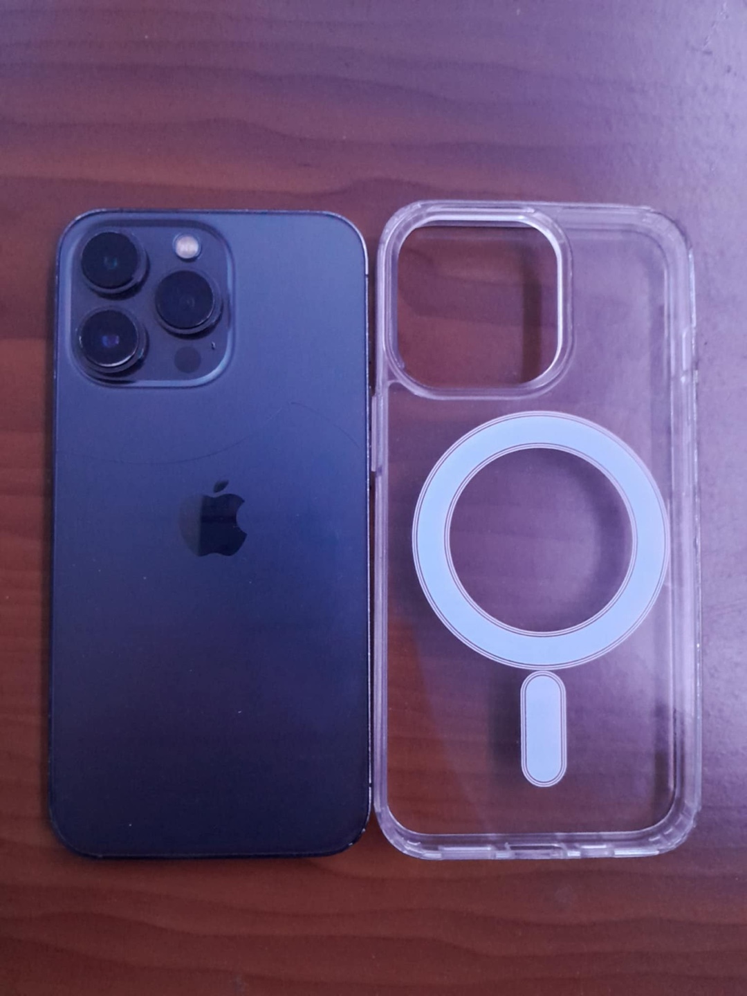 Iphone 13 pro with a clear case