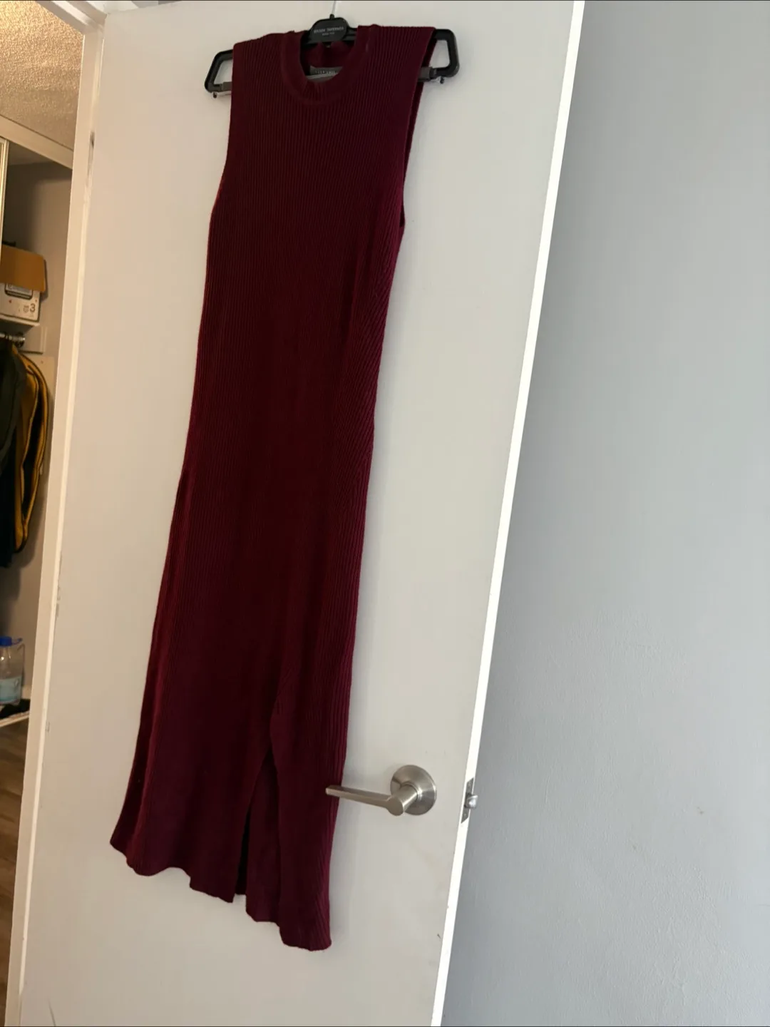 Burgundy Sleeveless Knit Dress thumbnail