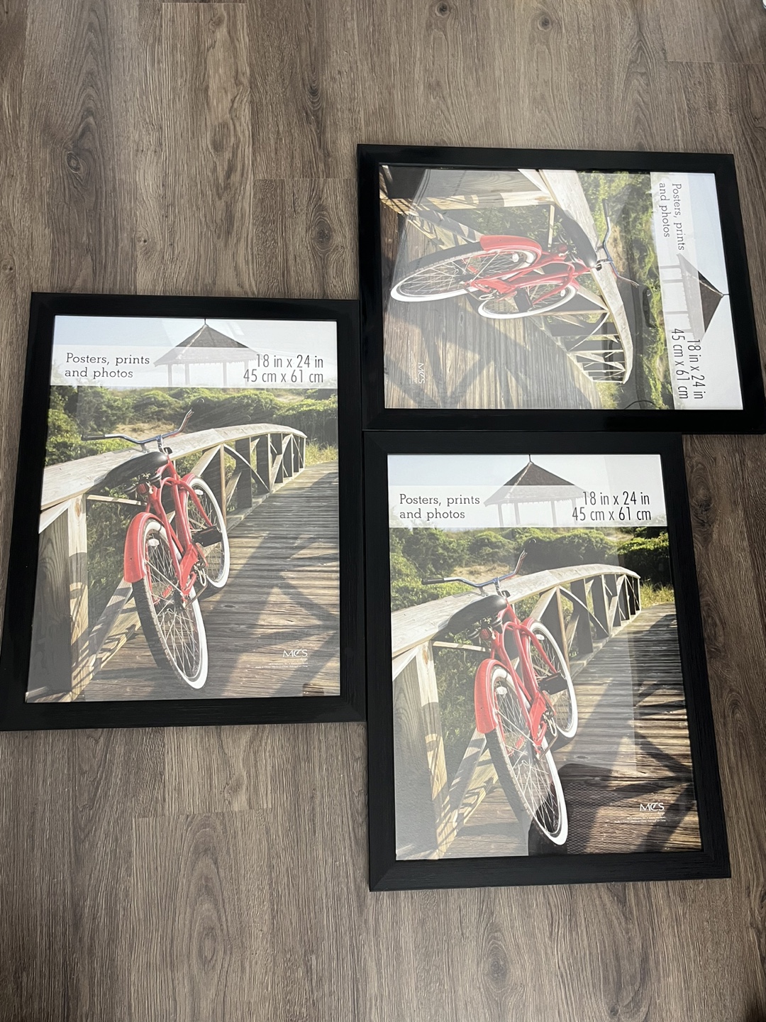 Set of 3 Black Frames 18x24