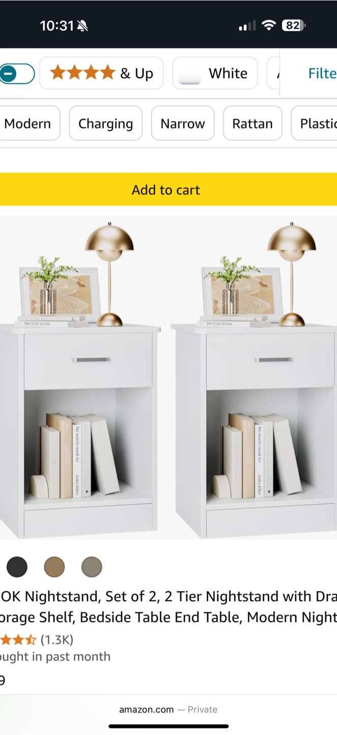 White Modern Nightstands ($40 each)