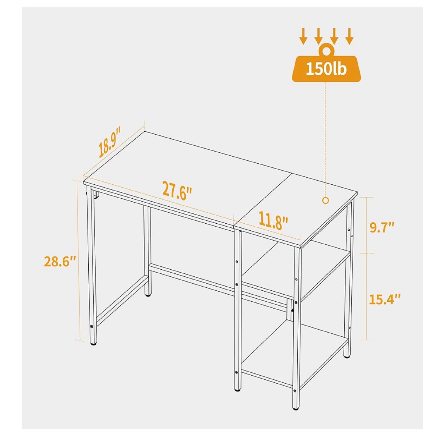Reversible Office Desk with Storage Shelves - photo 3