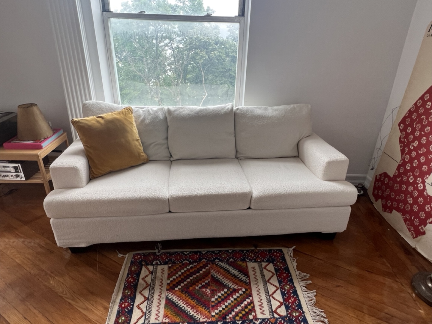White Boucle Couch