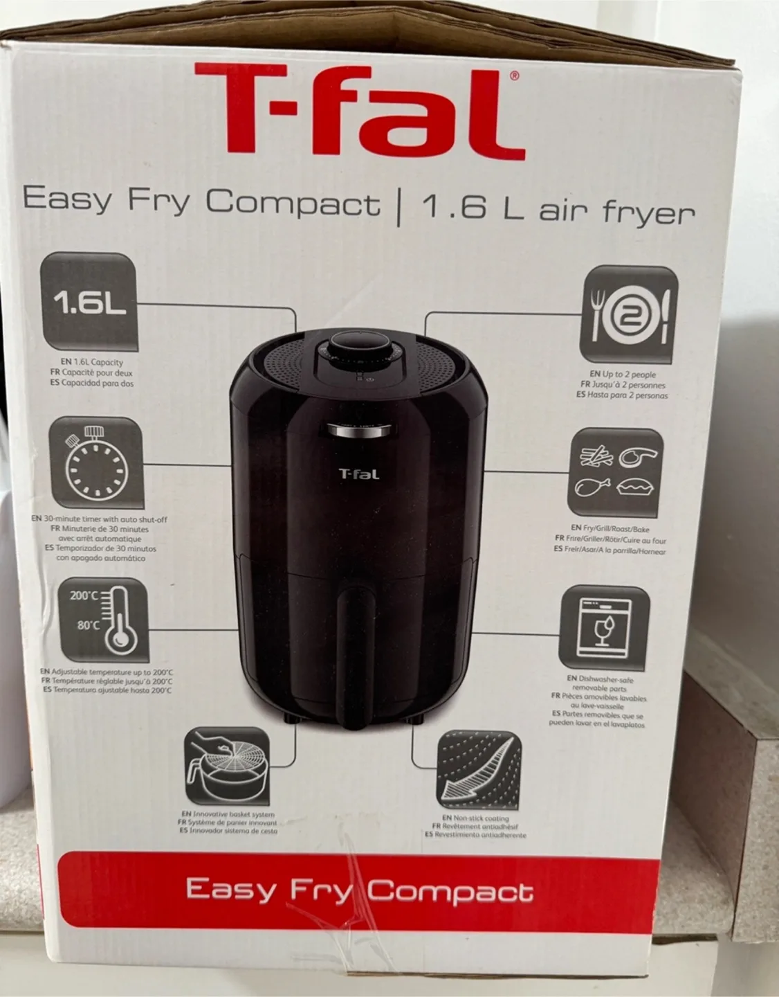 T-fal Easy Fry Compact 1.6 L Air Fryer🧡 image indicator(2)