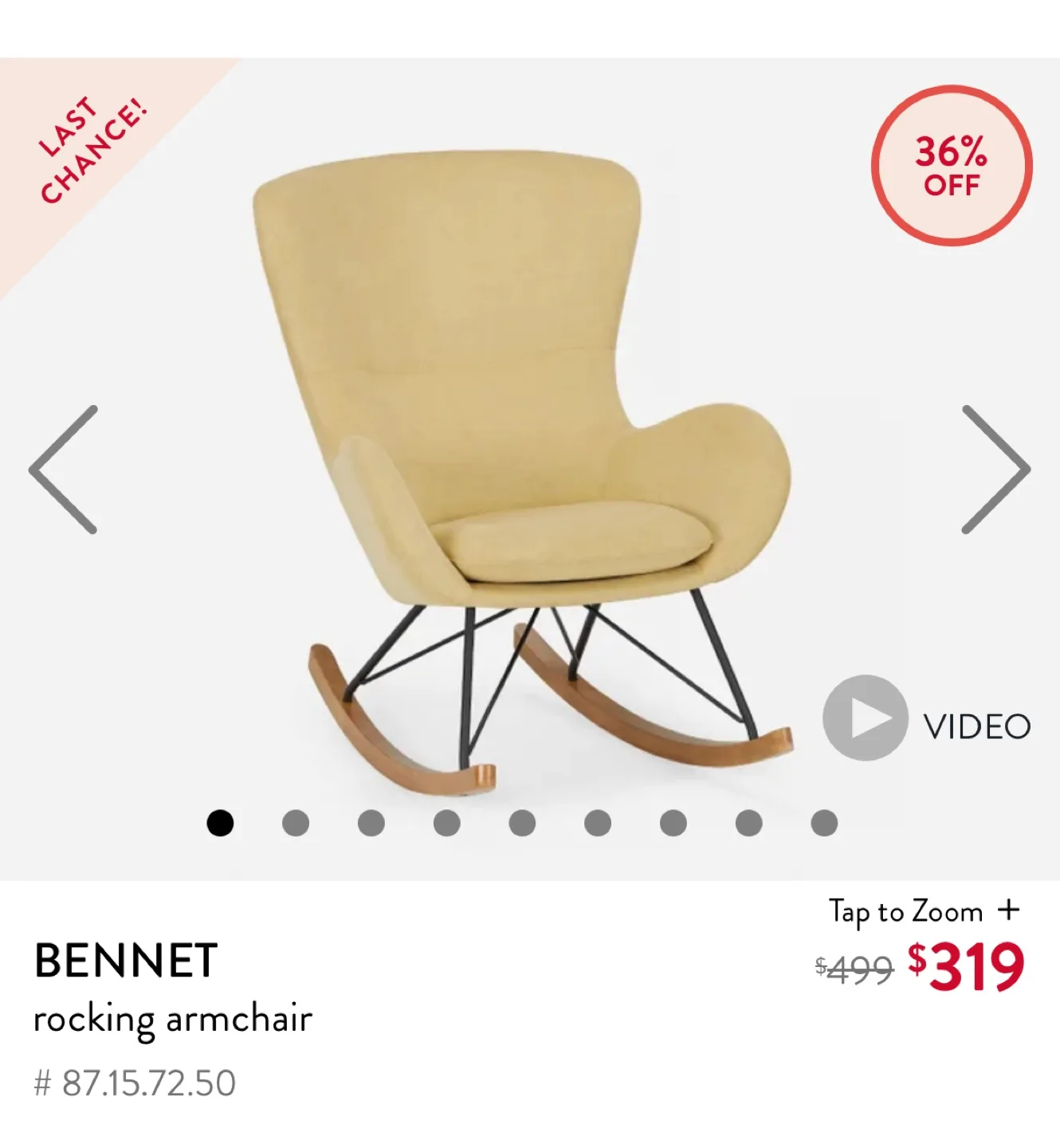 Structube BENNET Rocking Armchair thumbnail