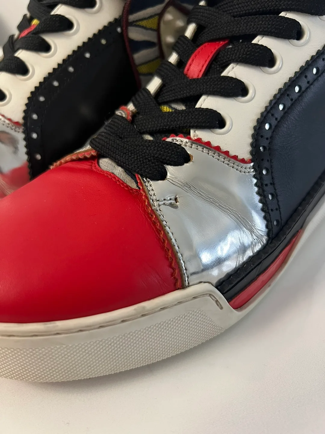 Christian Louboutin High Top Multicolour Calf Spike Sneaker image indicator(6)