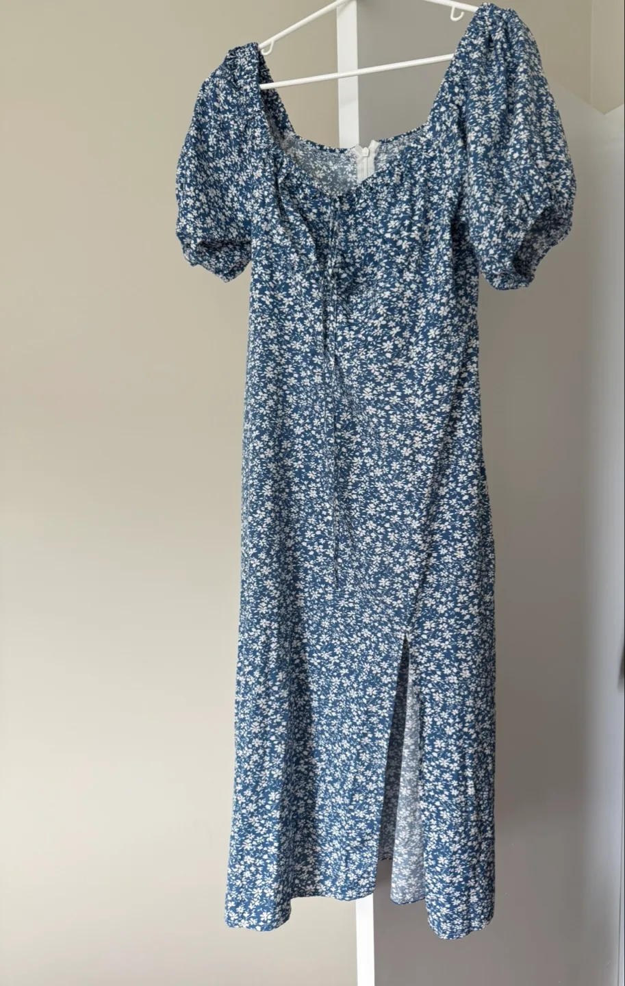 Blue Floral Dress Midi Medium thumbnail
