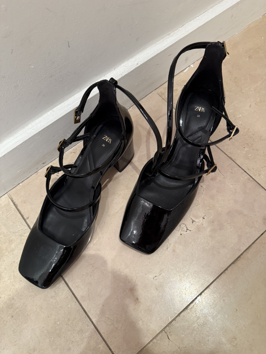 Zara Black Patent Heels
