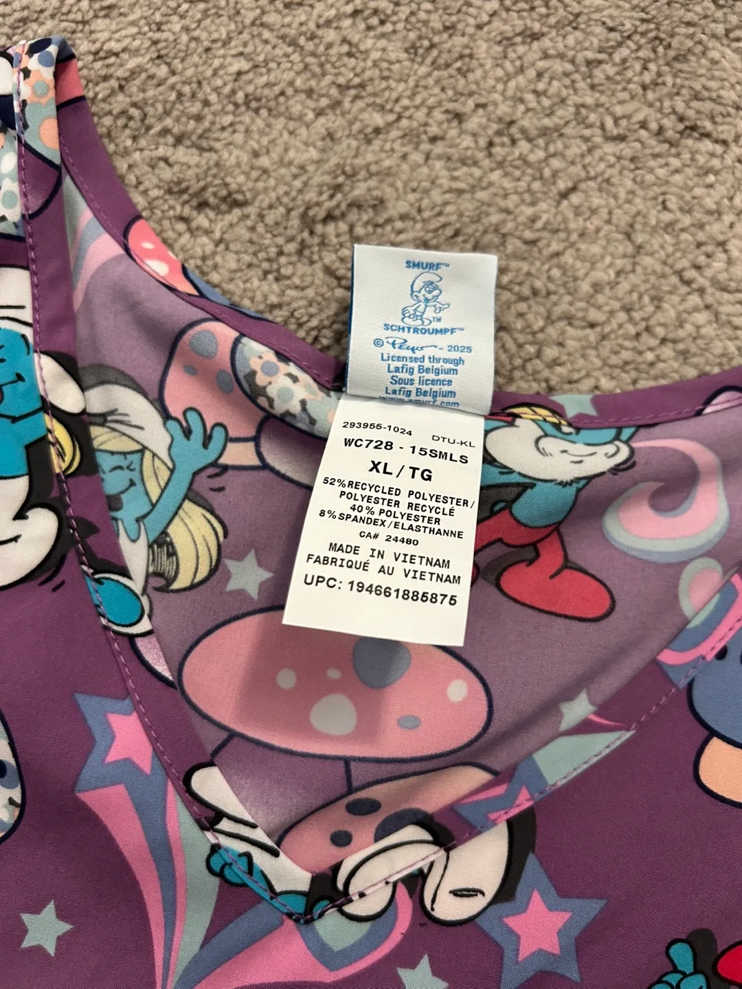 Smurfs Print Scrub Top image indicator(2)