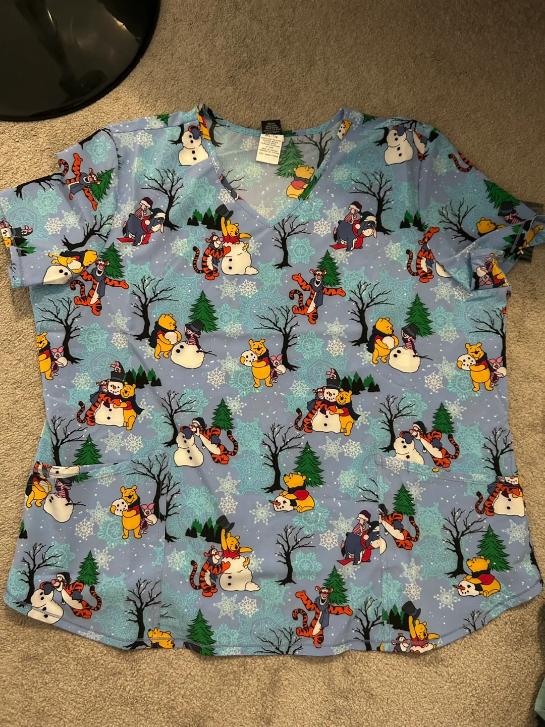 Winnie the Pooh Holiday Scrub Top thumbnail