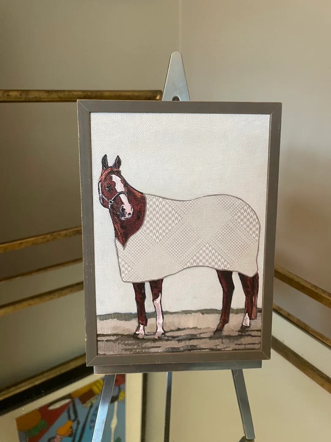 Horse Rustic Framed Canvas Print NEW thumbnail