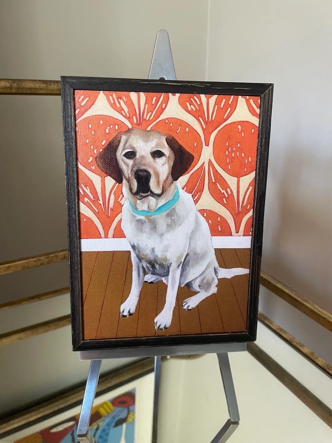 Dog Rustic Framed Canvas Print NEW thumbnail