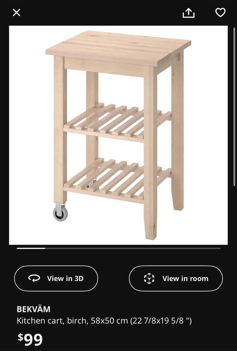 IKEA BEKVÄM Kitchen Cart - photo 3
