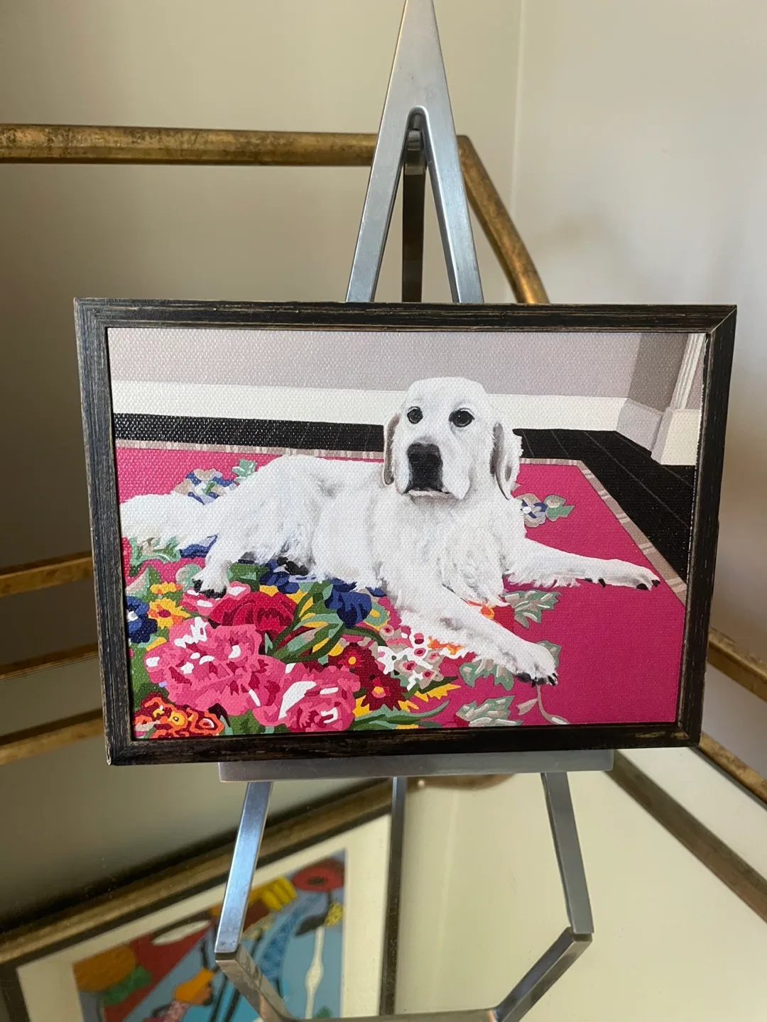 Dog Rustic Framed Canvas Art Print NEW thumbnail