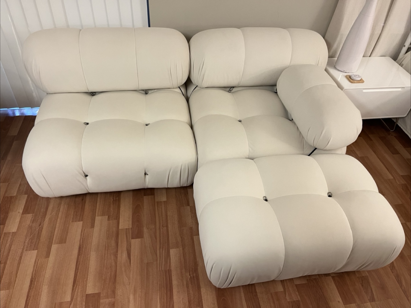 Off-White Modular Sofa with Ottoman (Mario Bellini inspired) - photo 2